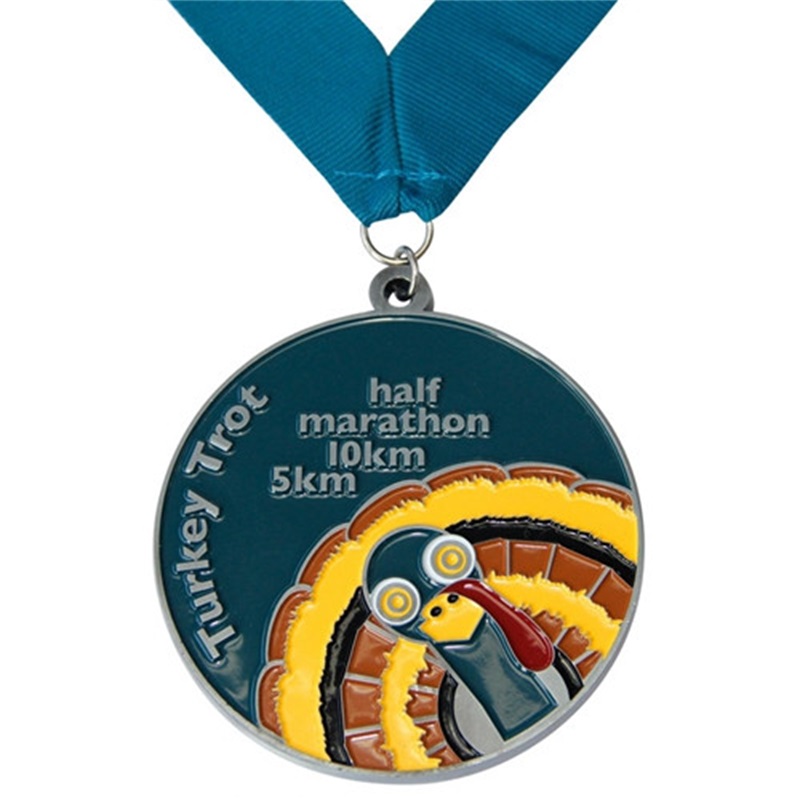 Дизайн моды 3D Металлическая спортивная медаль и трофея Custom Duathlon Triathlon Running Gold Award Medal с лентой