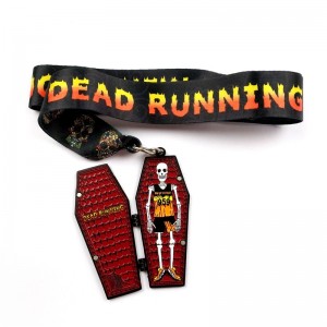 Металлическая дифта литья 7/8-дюймовые матовые блэк-металлические медаль на хэллоуин