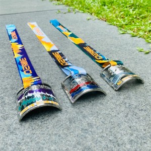 Пользовательская металлическая гравированная дешевая спортивная эмалевая медали 3D Gold Metal Award Mearts UV Print