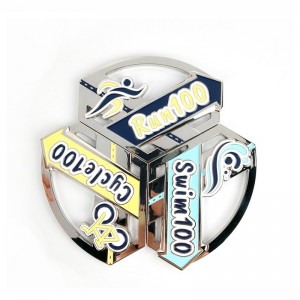 Чемпионская медаль на заказ антикварные медали Rebin Design 3D Триатлон Медаль