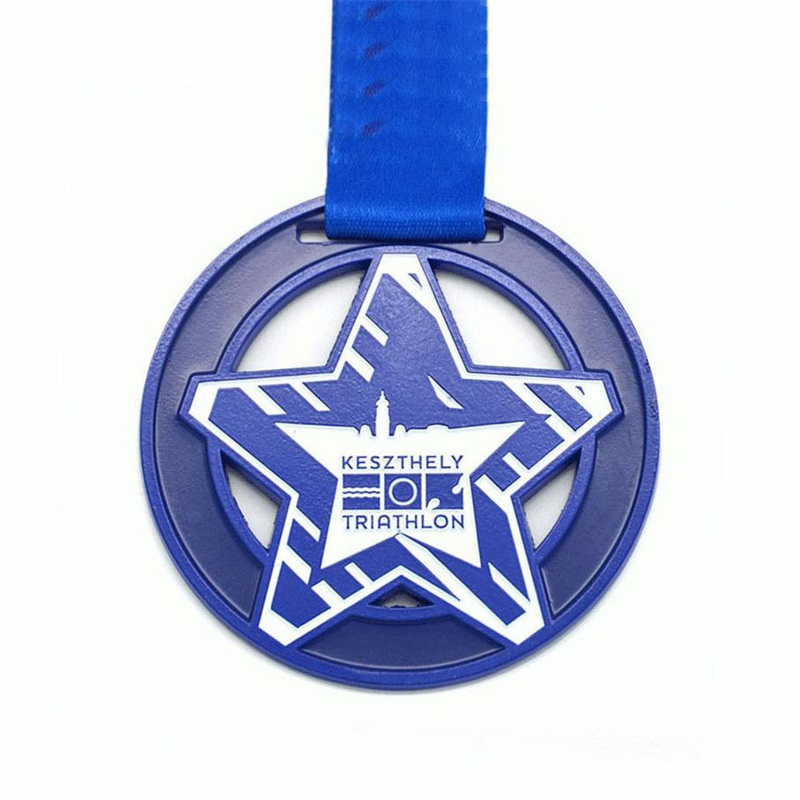 Красивая дизайнерская медаль 3D УФ -печатная печать Медальон Триатлон Медали