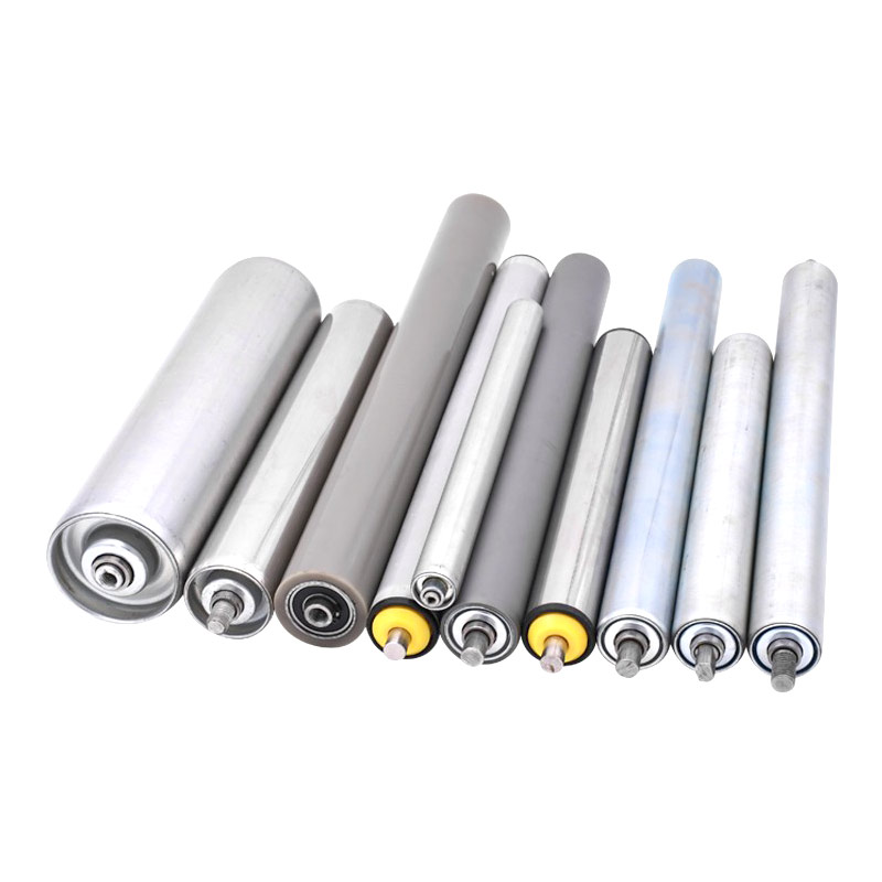 Galvanized Uperated Roller Rubberse Steel Rubber Roller Conteper Conteyer Reter Caseler Line Line Roller Roller Accessories