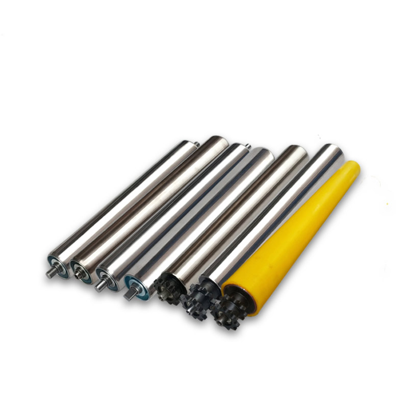 Galvanized Uperated Roller Rubberse Steel Rubber Roller Conteper Conteyer Reter Caseler Line Line Roller Roller Accessories