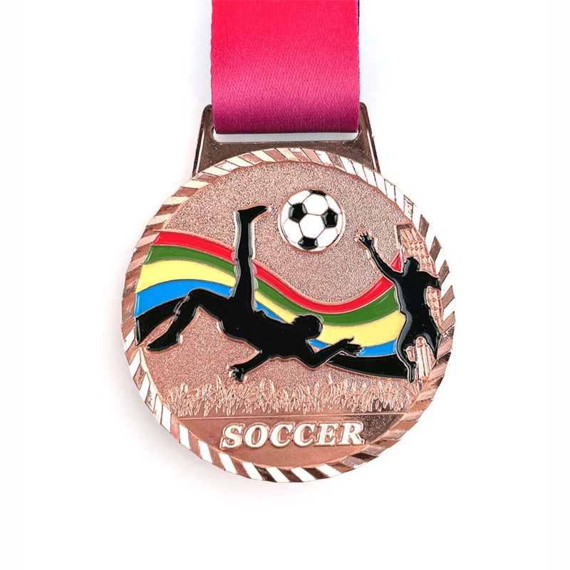 Пользовательские футбольные золотые 3D -медали футбол. Головать металлические марафонские спортивные медаль с лентой