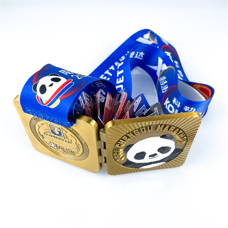 Качественный дизайн панды качественный марафонская медаль металлическая спортивная медаль