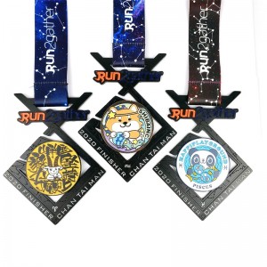 Индивидуальная марафонская полумарафонская спортивная медаль оптовая круглая форма