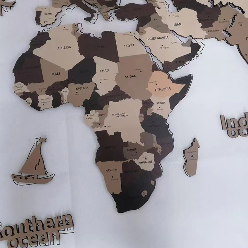 3D деревянная карта мира