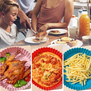 Силиконовая кастрюля с воздушной фритюрнией, 8,5 -дюймовая корзина для воздушного фритюрнина, аксессуары для воздушного фритюрно...