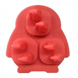 Силиконовый 3D 3D Penguin Ice Cube Cube Cube, Ice Cube плесень виски ледяной плесень веселые формы, силиконовые развлечения с воронкой для коктейл...