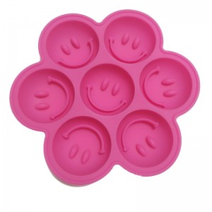 MODEDE REDONDO DE SILICONA PARA CUBITOS DE HIELO, CON 7 ORICIOSIOS, CON Rejilla de Hielo, Cara Sonriente Creativa