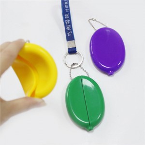 Силиконовая овальная монетная сумка монеты, мешок для мужчин с цепью, силиконовой сумкой для пищевого класса, экологически чисты...