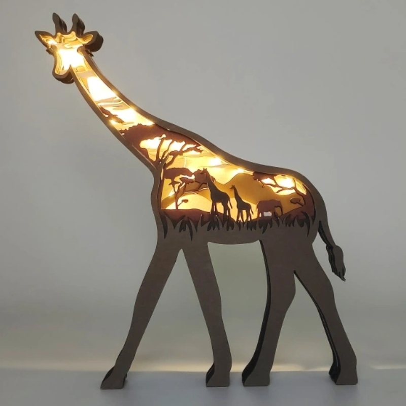 Деревянный жираф 3D животных