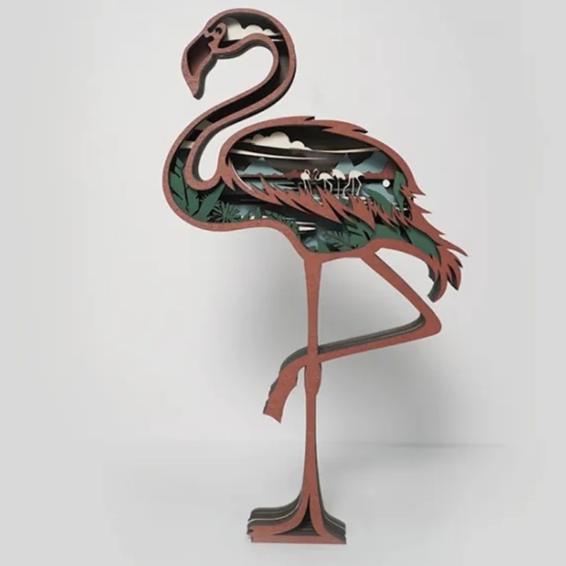 3D Flamingo деревянное украшение артефакта
