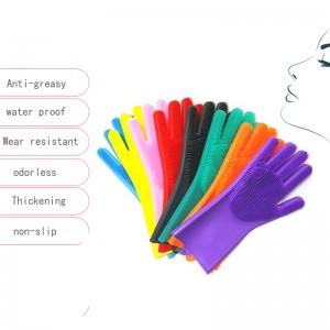 Многоразовые силиконовые промывшие посудомоечные перчатки, посудомывание рукавиц с щеткой, домашние кухонные перчатки, припасы...