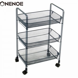 Onenoe Design Modern Metal Mesh 3-уровневая организатор хранения многоцелевой коммунальный холм Cloting Chitle Heavy Duty сильная тележка для хранения те...