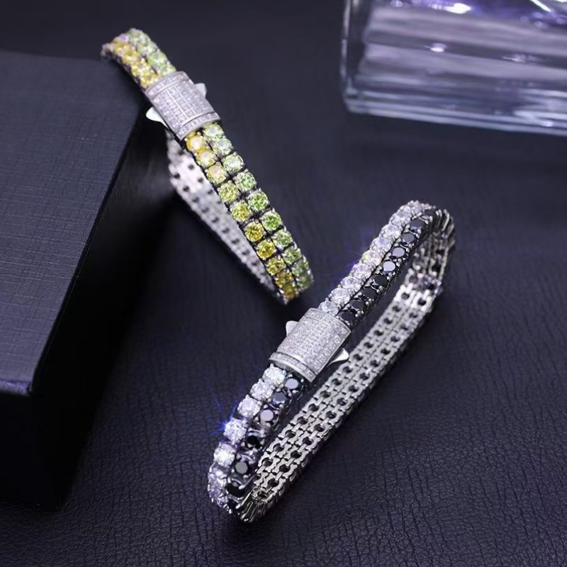 Двойной грань алмазной нержавеющей стали, не запятнанный теннисный браслет с бриллиантами