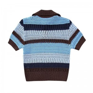 Женщины весна Summer Fashion Жаккардовый вязаный свитер сетки