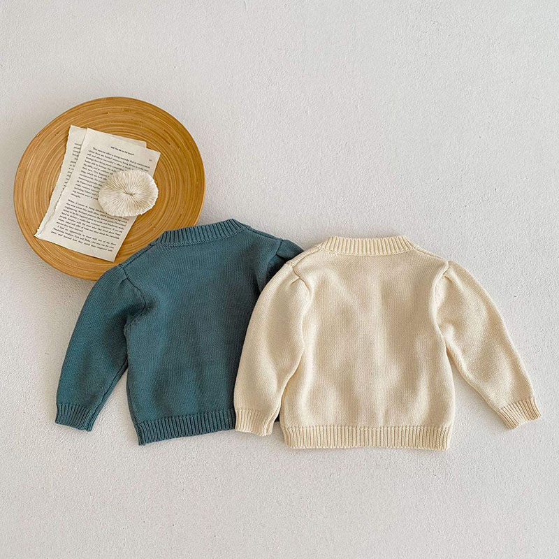 Детский вязаный кардиган чистый хлопковый свитер