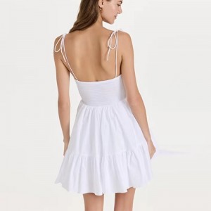 Европейская и американская модная галстука талия Top Top Sexy The Sext Tensenders без спинки платье