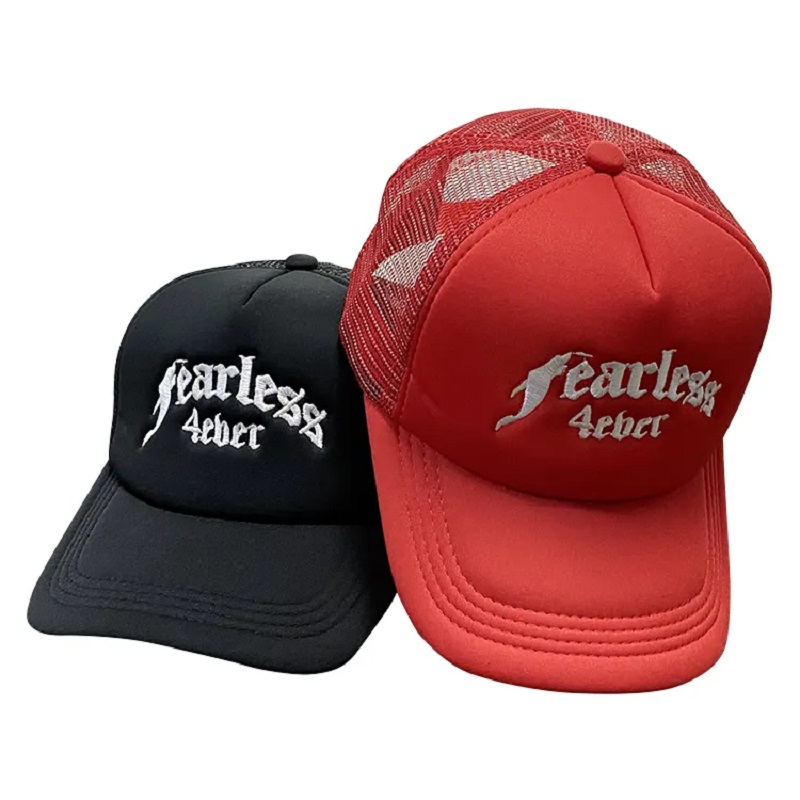 Высококачественный оптовый классический заказ дизайн вашего собственного 3D -вышивки логотип 5 панель Gorras Mesh Trucker Caps Hats Mens
