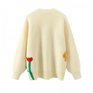 Дизайнерские женщины Swaters Custom Offive V-образное вязаная вышива