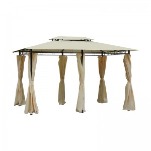 10 \\\\ \'x 13 \\\\\' Outdoor Soft Top Gazebo Pergola с шторами, двухуровневая стальная рама беседка для внутреннего дворика, кремовый белый