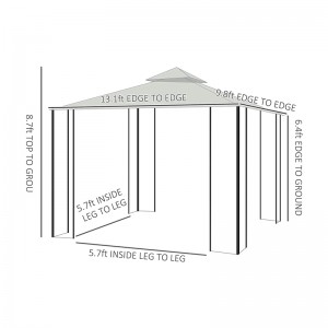 10 \\\\ \'x 13 \\\\\' Outdoor Soft Top Gazebo Pergola с шторами, двухуровневая стальная рама беседка для внутреннего дворика, кремовый белый