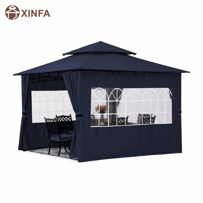 10'x10 ’Outdoor Gazebo для внутреннего дворика с боковыми стенками церкви, синим