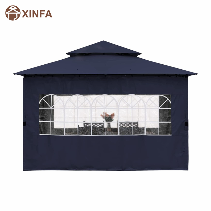 10'x10 ’Outdoor Gazebo для внутреннего дворика с боковыми стенками церкви, синим