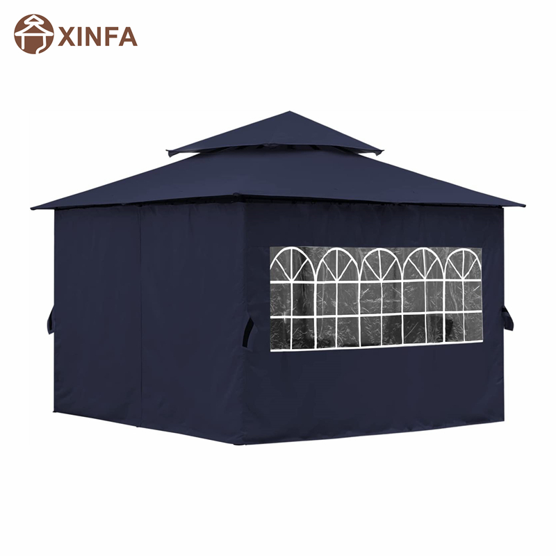 10'x10 ’Outdoor Gazebo для внутреннего дворика с боковыми стенками церкви, синим