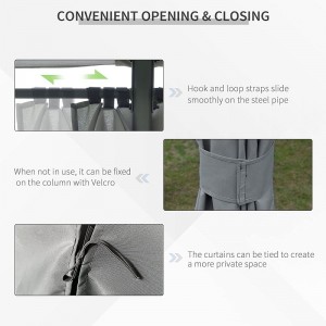 10 \\\\ \'x 13 \\\\\' Наружный патио -беседка укрытие навеса с 6 съемными боковыми стенками, серые