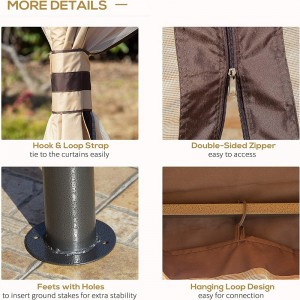 12 \\\\ \'x 10 \\\\\' 2-уровневое наружное беседка палатка для внутреннего дворика с боковыми стенками сетки на молнии, бежевый