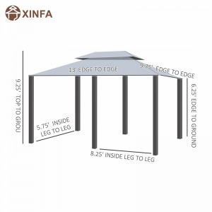 10 \\\\ \'x 13 \\\\\' 2-уровневая стальная рама беседка для Patio Soft Top Gazebo Outdoor Pergola с шторами, Sage Grey