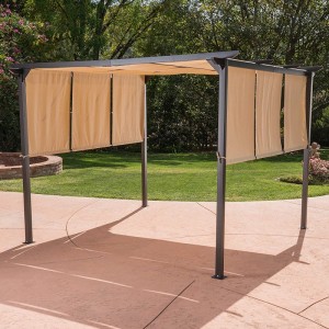 10 \\\\ \'x 10 \\\\\' Outdoor antlectable pergola -беседка Home Home Dione Outdoor Steel Rade, Brown