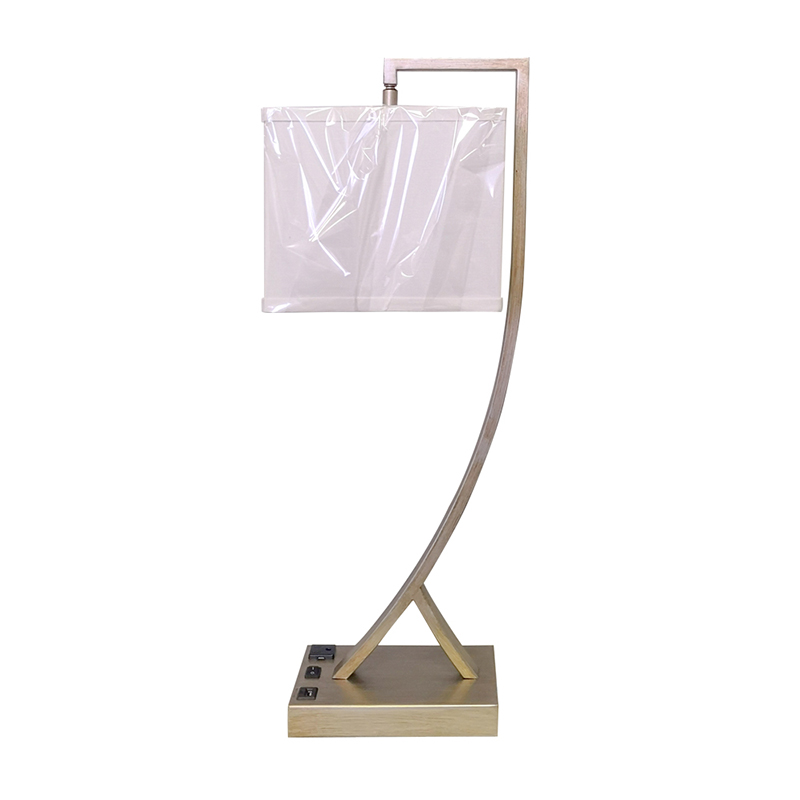 Античная серебряная настольная лампа с переключателем на/off Rocker, удобной розеткой и USB -зарядным портом в гостях