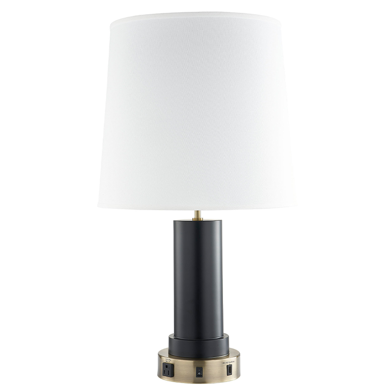 Пользовательские ночи и лампа с антикварной латуниной и черной отделкой, выключатель на/off Rocker, удобная розетка и порт зарядки USB ...