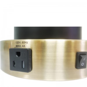 Пользовательские ночи и лампа с антикварной латуниной и черной отделкой, выключатель на/off Rocker, удобная розетка и порт зарядки USB ...