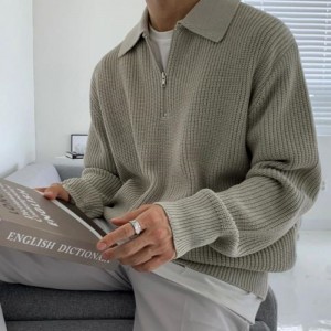 Пуловер -джемпер мужчин осенью и зима сгущенным полуосвещенным свитером молнии