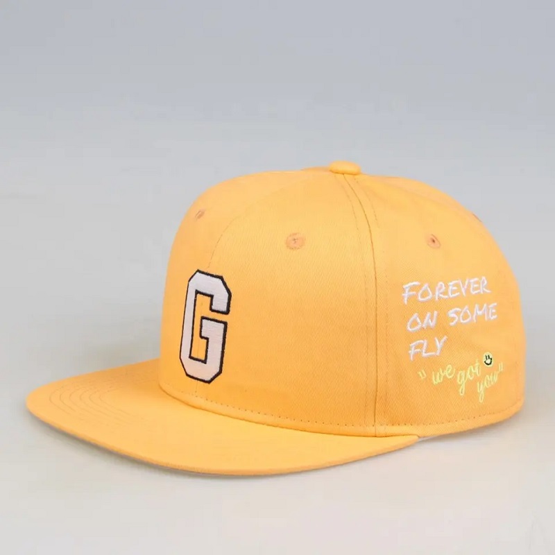 Сделано в Китае шесть панелей бейсболка для мужчин для мужчин Custom Gorras Snapbacks вышивающие шляпы желтые
