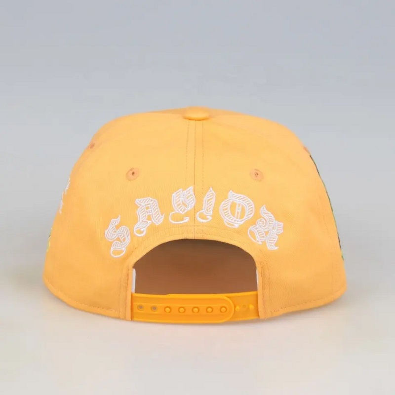 Сделано в Китае шесть панелей бейсболка для мужчин для мужчин Custom Gorras Snapbacks вышивающие шляпы желтые