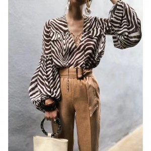 2023 New Women Fashion Fashion All-Match Slim Swinning Spinning Printed