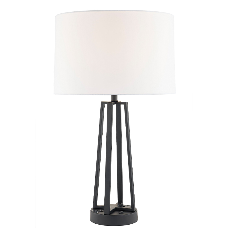 Dark Bronze Nightssand Light с выключателем Rocker on/off, удобной розеткой и USB -зарядным портом в гостинице в отеле.