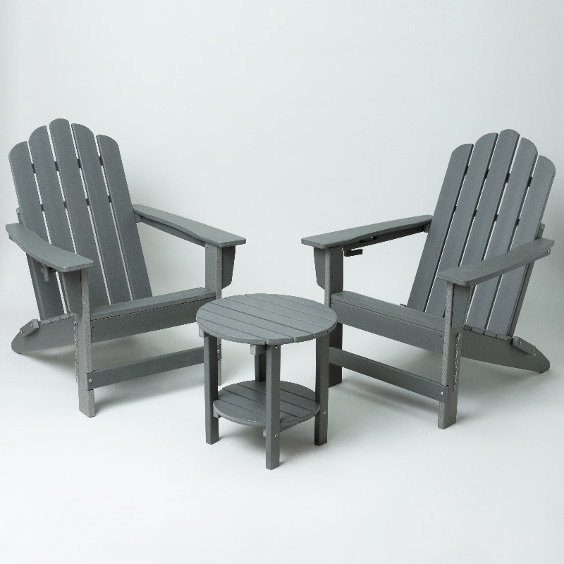 Открытая мебель HDPE Adirondack кресло с серым
