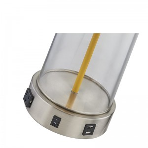 Home2 Hotel Glass Sterce Table Lamp с переключателем на/off Rocker, удобной розеткой и USB -зарядным портом в гостинице отеля.