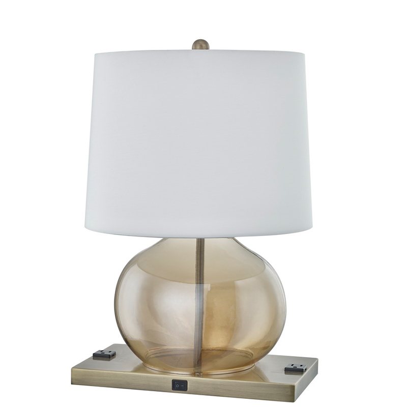 Пособия Suites Hotel Amber Glass Table Lamp с переключателем на/off, два удобных магазина в гостинице отеля