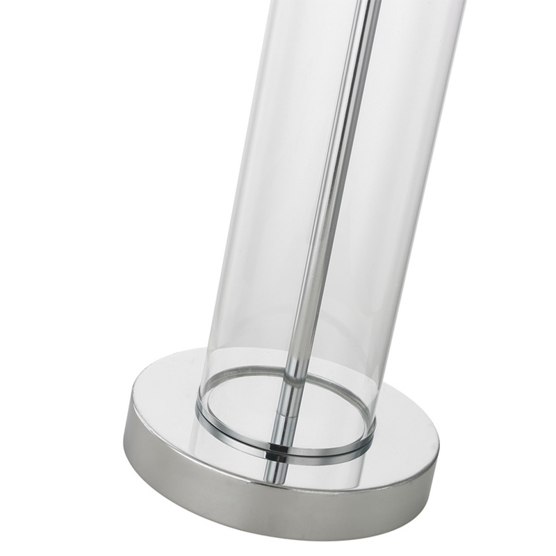 Чистая стеклянная настольная лампа с полированной хромированной отделкой в ​​гостинице отеля