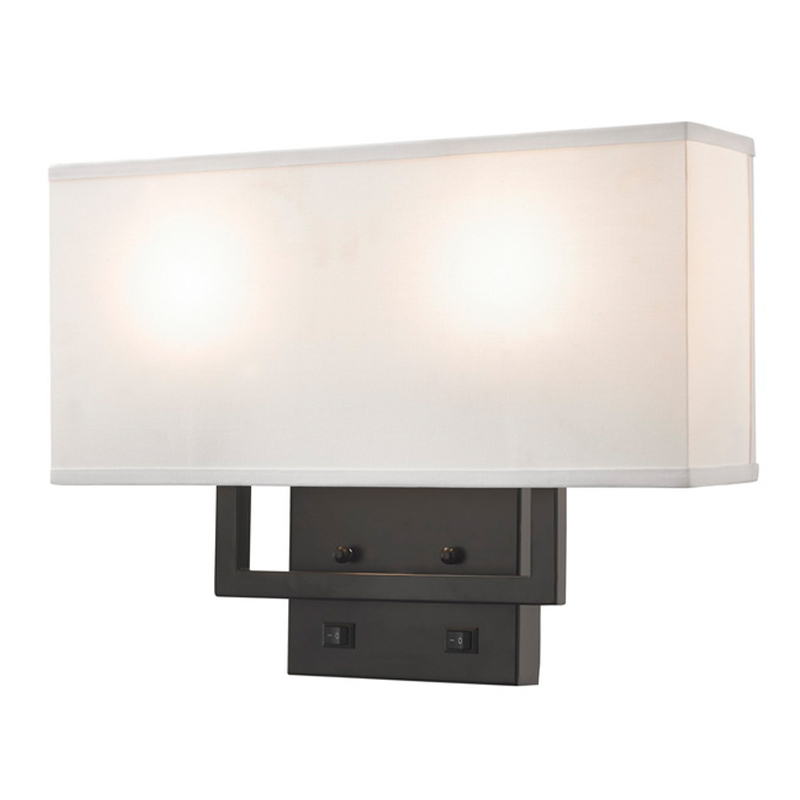 Hampton Inn Hotel Halfergular Wall Lamp с матовой черной отделкой, два на/off Rocker Switches в гостинице отеля