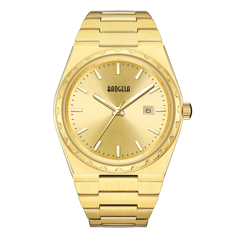 Baogela 40 -мм бренд All Gold Stainless Steel Men ~ Наручительные. Классический бизнес 50 м.