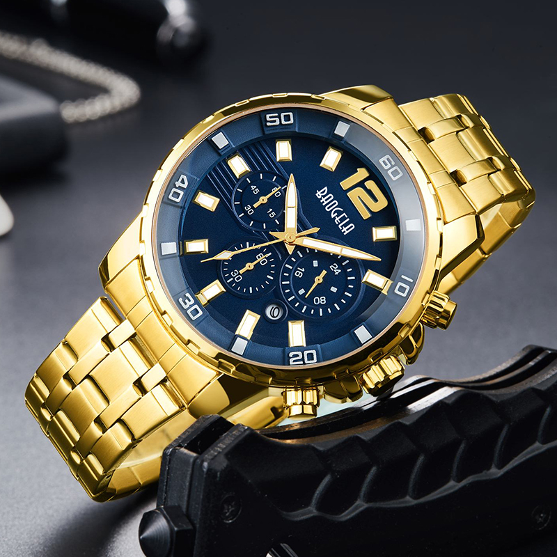 Baogela Quartz Men Men Gold Watch Top Brand Luxury Army Army Watch Watch Clock Men Relogio Masculino Business The Ristatch 22700