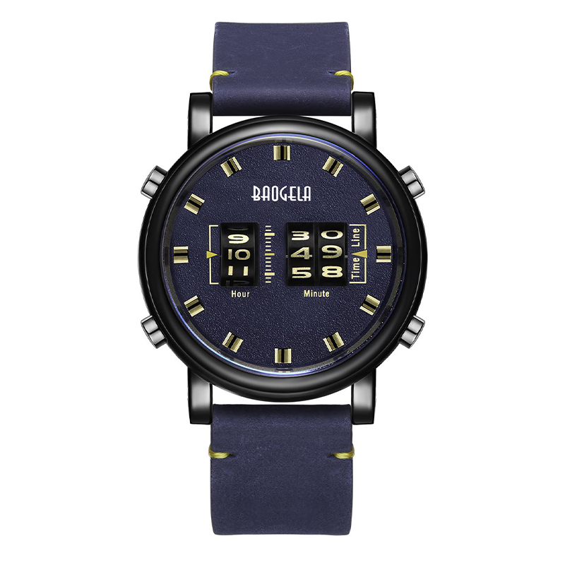 Baogela Fashion Men ~ Roller Design Design Clock Men Quartz Wath